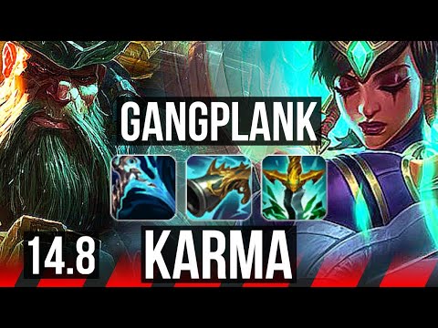 GANGPLANK vs KARMA (TOP) | 4/1/8, 800+ games | NA Master | 14.8