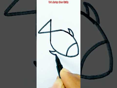 How To Draw A Fish from Number 4 | Easy Way To draw Fish | Easy drawing Step by step