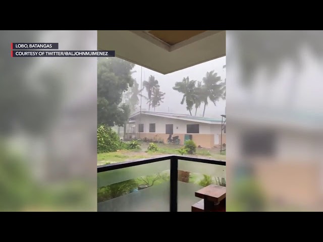 WATCH: Typhoon Quinta’s strong winds, rain batter Southern Luzon, Mindoro