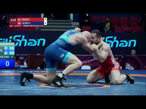 1/4 FS - 86 kg: F. ERDIN (TUR) v. V. HEINO (FIN)