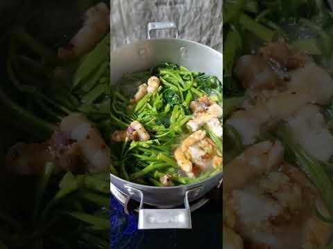 @Canh rau muống nấu Tôm.#Tuyethongchanel.