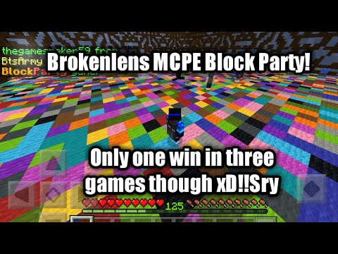 Brokenlens MCPE Server|Block Party #3 |Only one win in three rounds though sry xD...