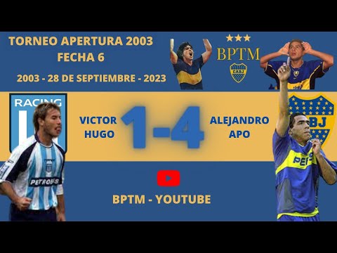 TORNEO APERTURA 2003 - RACING 1 BOCA 4 (Relata Victor Hugo Morales, comenta Alejandro Apo)