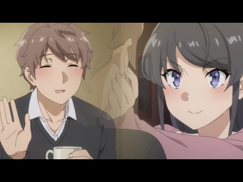 Mai touches Sakuta on the cheek 💙 | Rascal Does not Dream of Santa Claus EP1