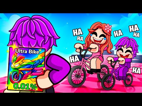 I Pretended to be a NOOB in Bike Obby, Then used a 0.01% BIKE…