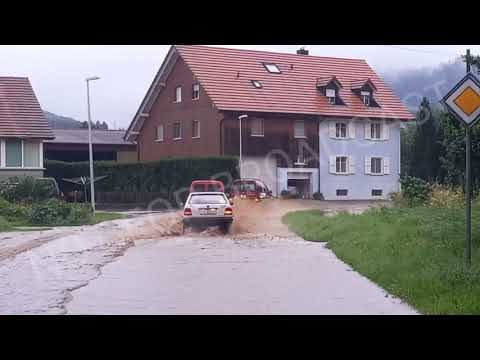 12.07.2021 - Hochwasser in Plejous JU (Schweiz) nach starker Gewitterzelle