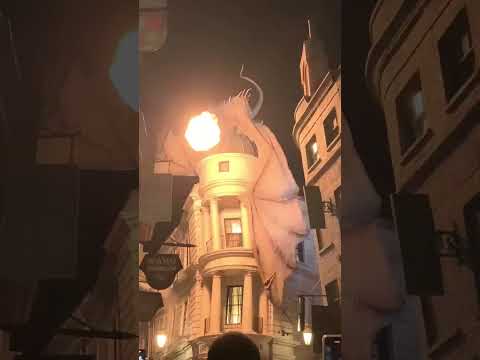 Gringotts Dragon Breathes Fire from Harry Potter @ Universal Studios