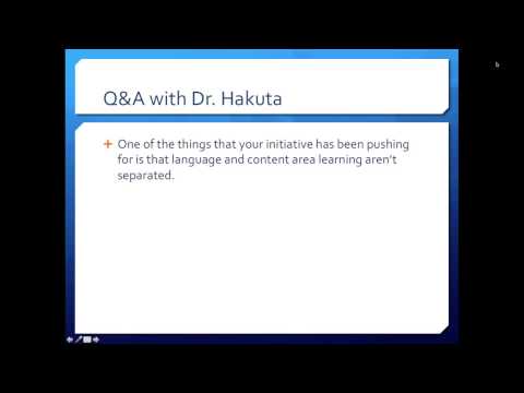 Q&A w/ Dr. Hakuta: Language and Content area learning