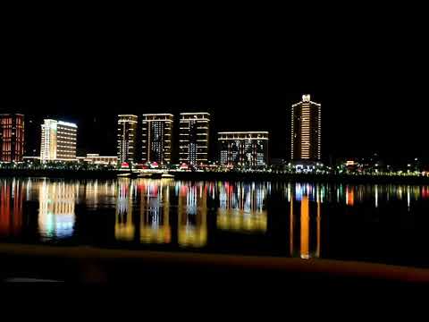 Visão noturna do condado de Qingtian, China