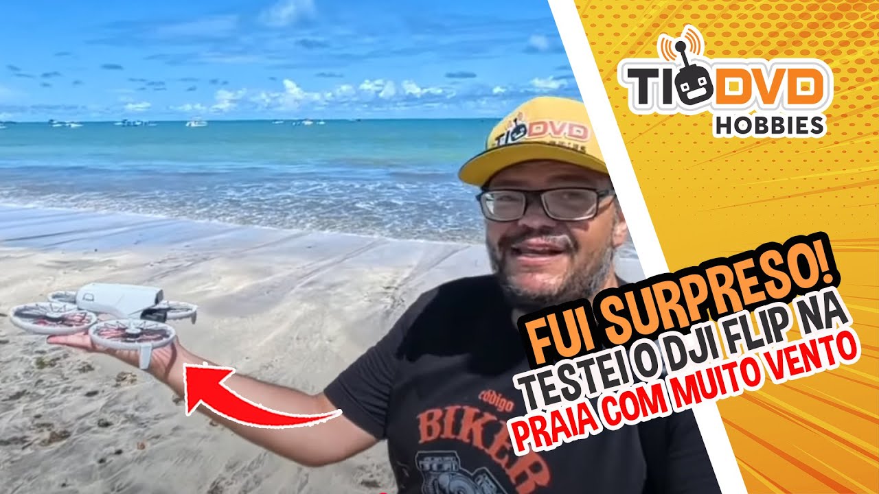 É REALMENTE FEIO? Tirei o DRONE DJI FLIP da caixa e fiquei SUPRESO ao VOAR na PRAIA com MUITO VENTO!