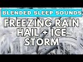 Winter Chill: Hail, Freezing Rain and Howling Blizzard | 10-Hour Black Screen