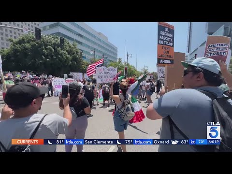 Anti-Trump protesters take over downtown L.A. for July 4 rally