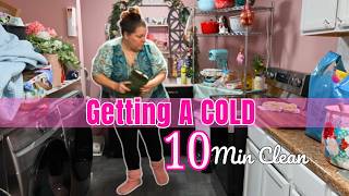 Unedited 10 Minute Clean With Me | Quick Pickup Before Bed 🤒 Getting a Cold