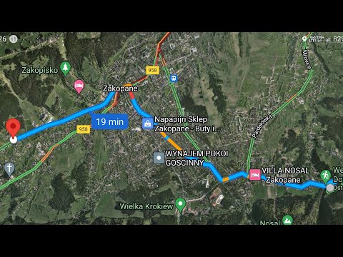 CabView -Zakopane, przejazd przez miasto. Od Jaszczurówki po Powstańców Śląskich. 08,2022