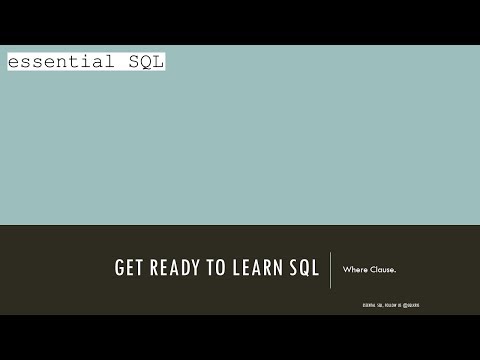 Learning SQL Tutorial - Part 15 -- Where Clause -- Use the LIKE clause to pattern match.