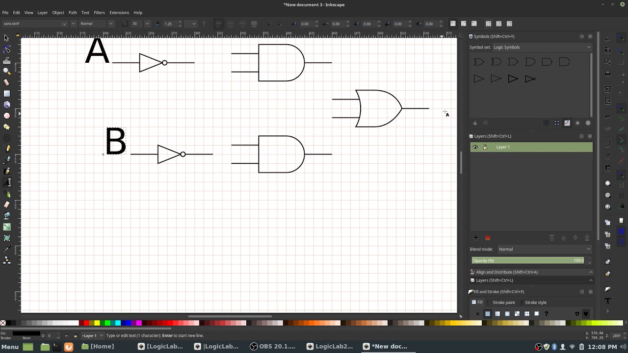 Inkscape - Logic Gate Schematic Diagrams