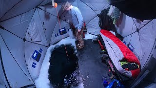Ice Camping with a Giant Hole (Sight Fishing Trout)