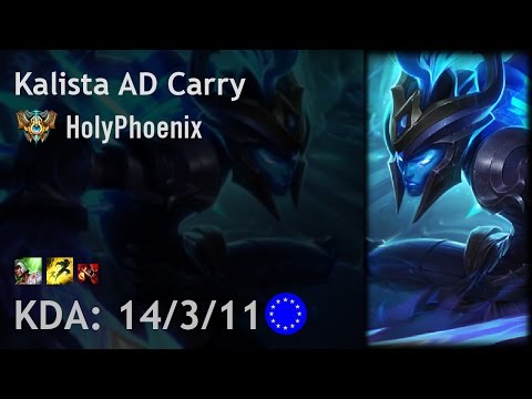 Kalista AD Carry vs Lucian - HolyPhoenix - EUW Challenger Patch 7.6
