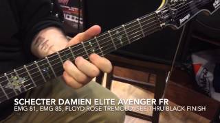Video thumbnail for Schecter Damien Elite Avenger FR Electric Guitar w/ Hardshell Case Gloss Black by Morrell Music Company
