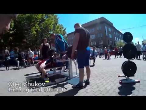 Oleg Zhukov - Bench press 162,5 / 170 kg @ BW 88 kg (single ply)