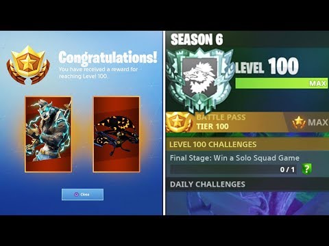 ALL New UNLOCKS for LEVEL 100 in SEASON 6! WORLD'S FIRST LVL 100! Fortnite Battle Royale Gameplay