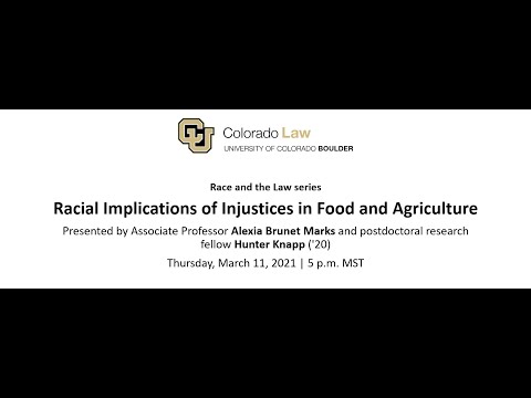 , title : 'Race and the Law Series: Racial Implications of Injustices in Food and Agriculture'