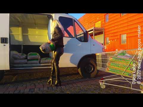 DANA LABO - work load the van with high boots and tight leather jeans