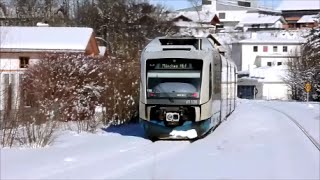 preview picture of video 'Bayerische Oberlandbahn im Bahnhof Miesbach'