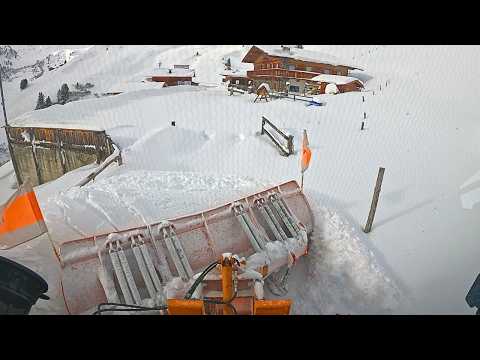 EXTREME❄️Part 2 Almost 1 meter of fresh snow cleared in the Alps for Christmas❄️Winter service #asmr