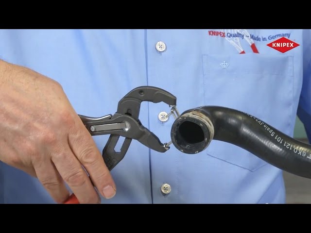 Video Teaser für KNIPEX Federbandschellenzange mit Feststeller