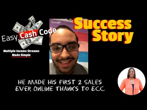 Easy Cash Code Testimonial Success Story | He Made His First 2 Sales Ever Online Thanks to ECC Video