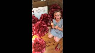 freestanding paper flowers for Michael Kors window_Instagram @SydneyPaperFlowers live video
