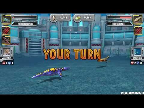 TRINACROMERUM AQUATIC Dinosaur MAX LEVEL 40 Jurassic Park Builder Tournament Fight Battle