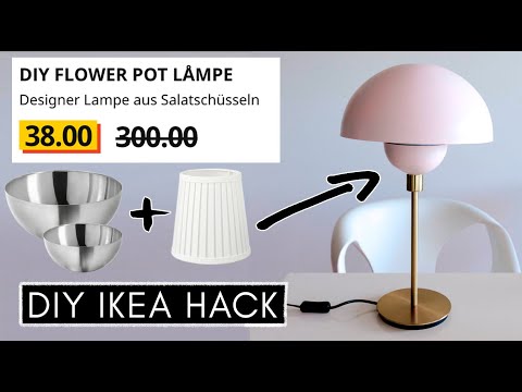 DIY IKEA Hack: Make your own designer flowerpot lamp easily and affordably: €38 instead of €300