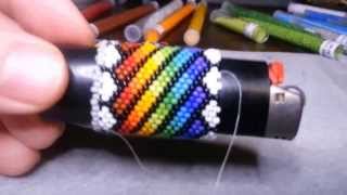Beading:  Lighter Cover Freestyle Repeating Design