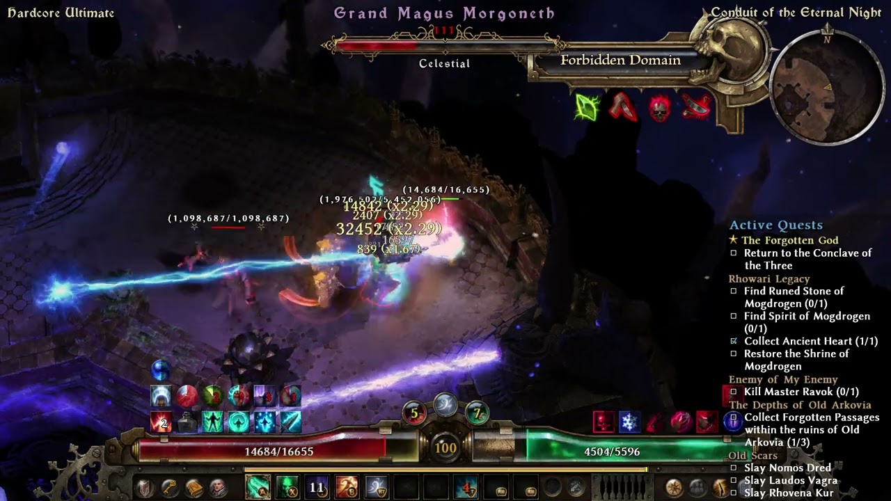 (1.2.1.2) GRIM DAWN HC Beginner lightning AAR Templar x Morgoneth