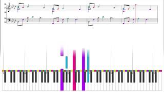 Enya - Lothlorien - Color Wheel Electronic Sheet Music Animation - Piano Keyboard