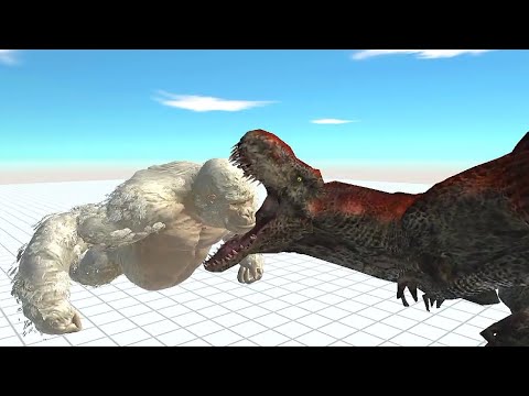 🦖T-REX vs 🦍KING KONG who is the strongest-Animal Revolt Battle Simulator
