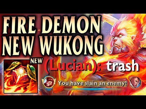 New Sunfire Cape Fire Demon Reworked Wukong Top! - League of Legends S10