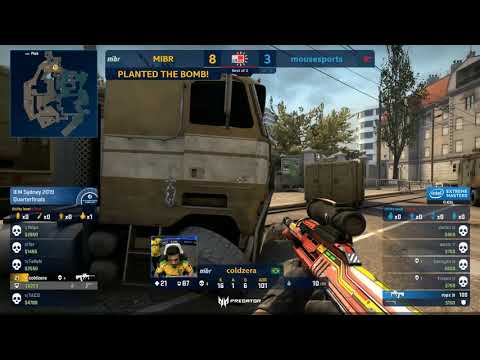 coldzera ace 1v2 clutch overpass 8 3 mibr mousesports iem sydney 2019 quarterfinals map 2