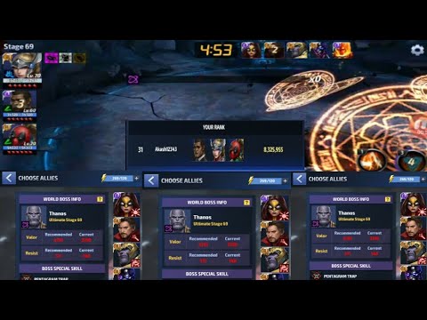 WBU Thanos Stage 69 clear in 7 seconds - Marvel future fight