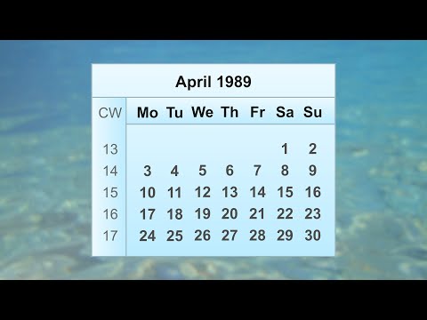 April 1989 Calendar