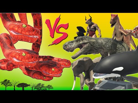 STRONGEST TEAM WINS | 20 TITANOBOA VS 5 TEAMS - Animal Revolt Battle Simulator