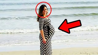 Muž fotil svou těhotnou ženu na pláži. Když se ale podíval blíž, zůstal v šoku...