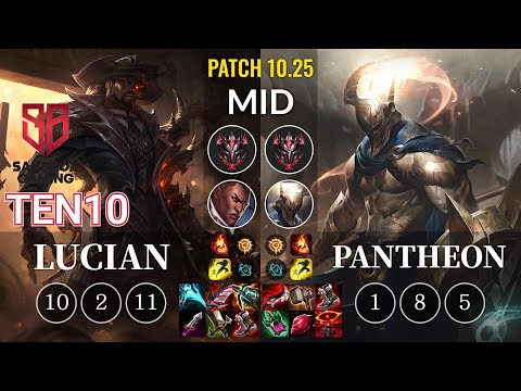SB Ten10 Lucian vs Pantheon Mid - KR Patch 10.25