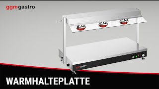Plaque chauffante en inox - 1,5 kW - avec 3 lampes chauffantes infrarouges