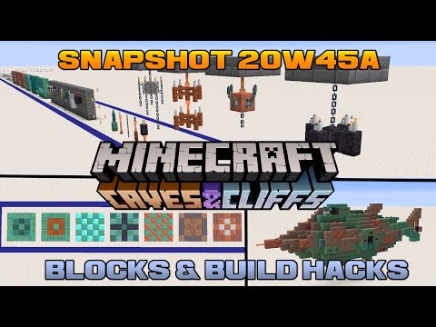 Minecraft Caves & Cliffs Update Blocks & Build Hacks - 1.17 Snapshot Snapshot 20W45A Build Ideas