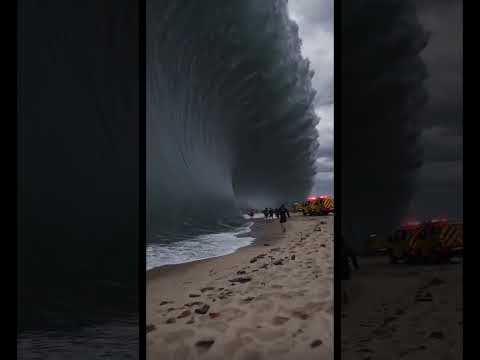 Tsunami on the Beach #beach #beachlife #tsunami #waves #water #fyp #explore #shorts #unbelievable