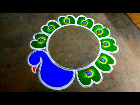 Deepawali 2023 peacock rangoli|diwali beautiful rangoli designs|diwali muggulu|Amazingrangoli