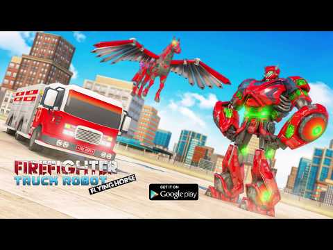 Firefighter Truck Robot Transforme Flying Horse
